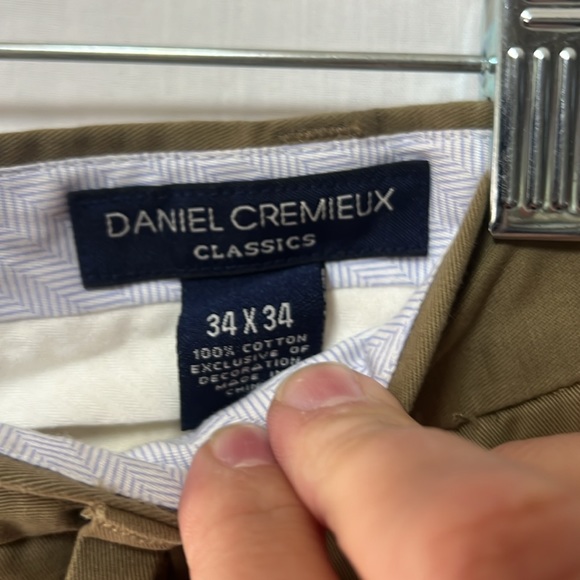 New Men’s Daniel Crimeux classics salon pant dark khaki size 34x34 cuffed bottom - Picture 3 of 5